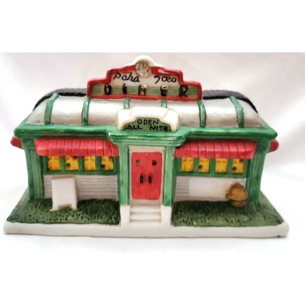 Santas Best Spirit of America PAPA JOE'S DINER restaurant Christmas Village bldg